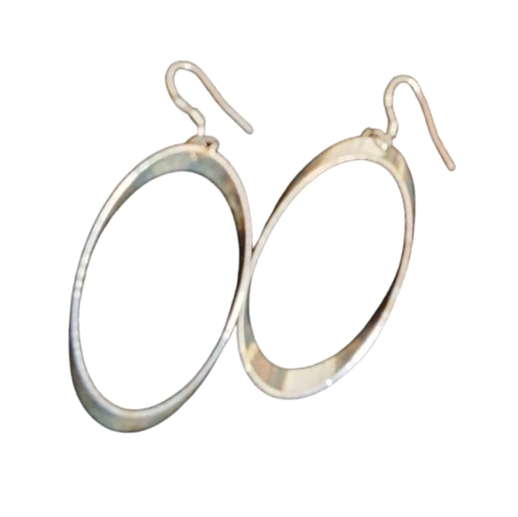 Vintage sterling oblong illusion earrings - Picture 2 of 8